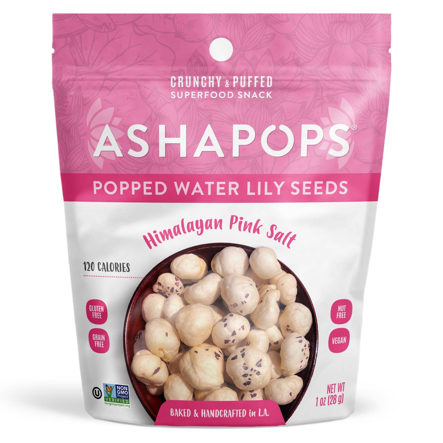 AshaPops - 1oz Himalayan Pink Salt - AshaPops Popped Water Lily Seeds