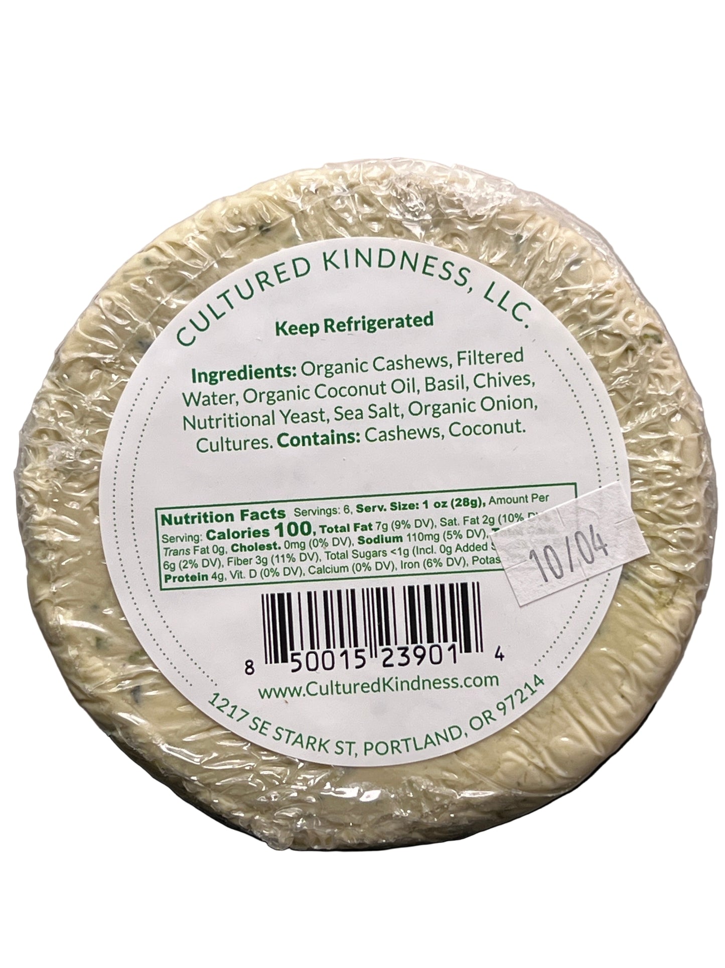 Cultured Kindness Basil & Chive Chèvre Cheese