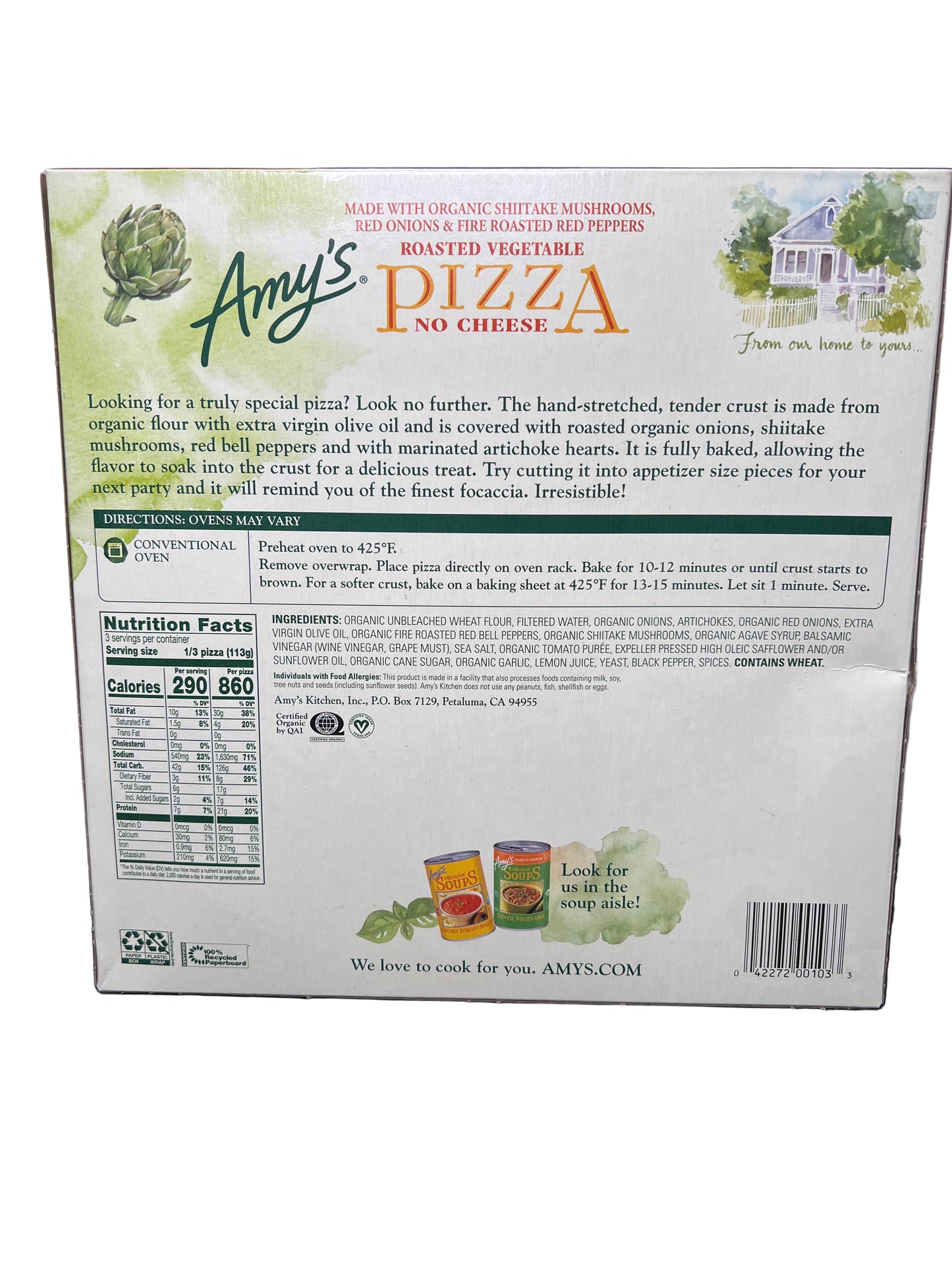 Amy's Roasted Vegetable Pizza (Vegan)