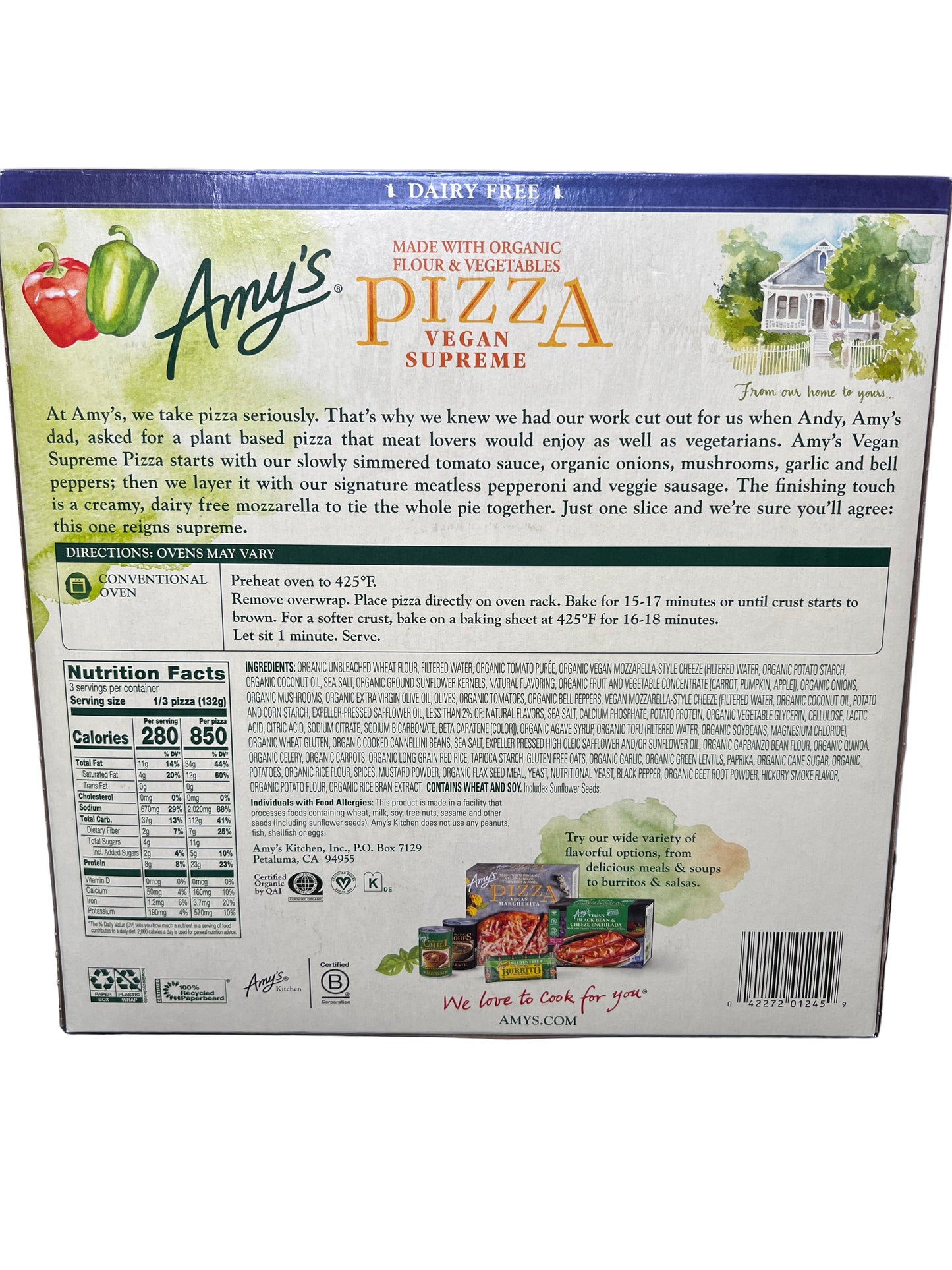 Amy's Vegan Supreme Pizza