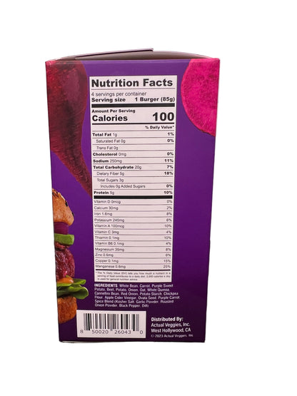 Actual Veggies Purple Roots Veggie Burger 4pk