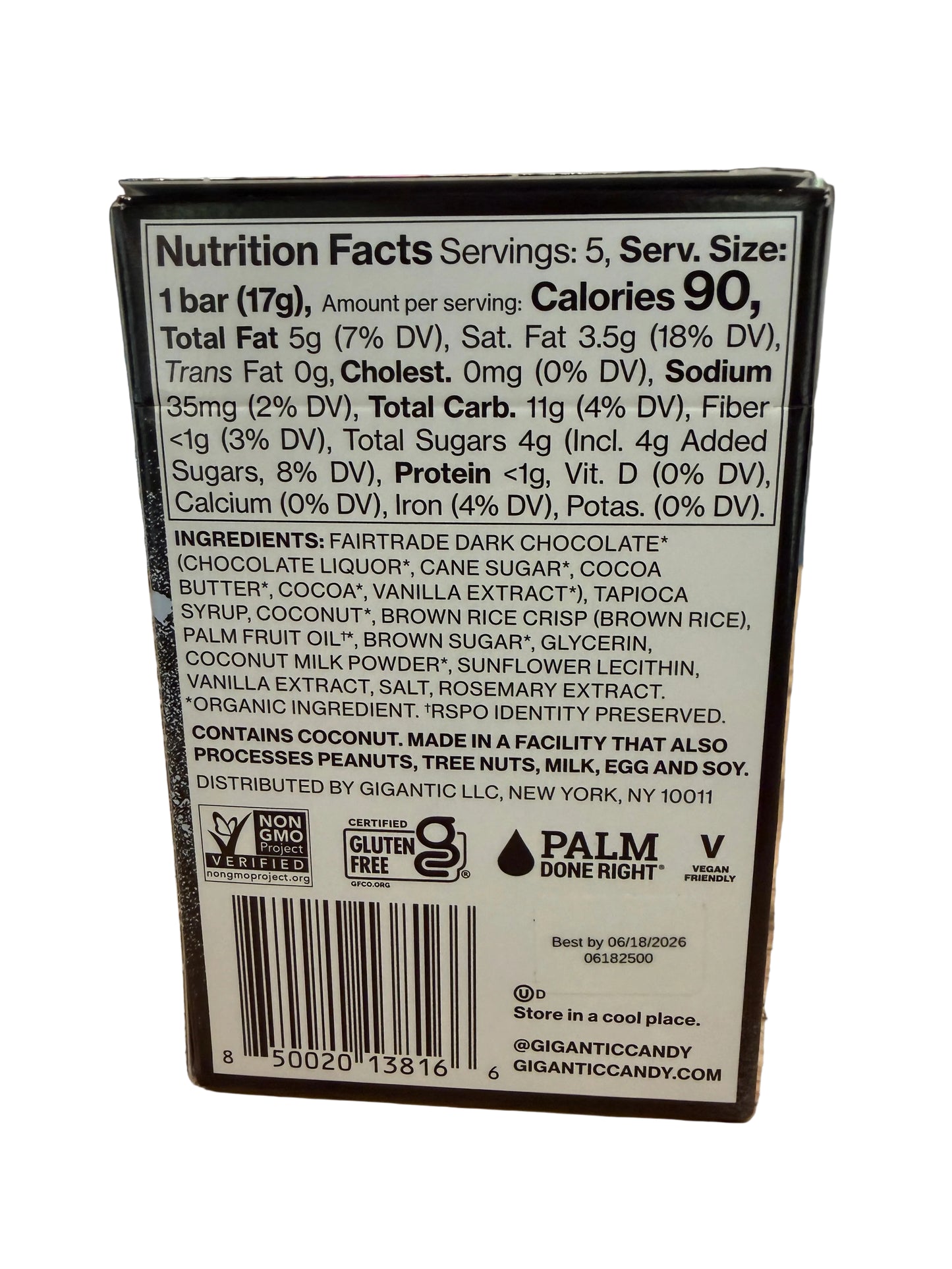 Gigantic Crispy Coconut Deluxe Candy Bar 5pk