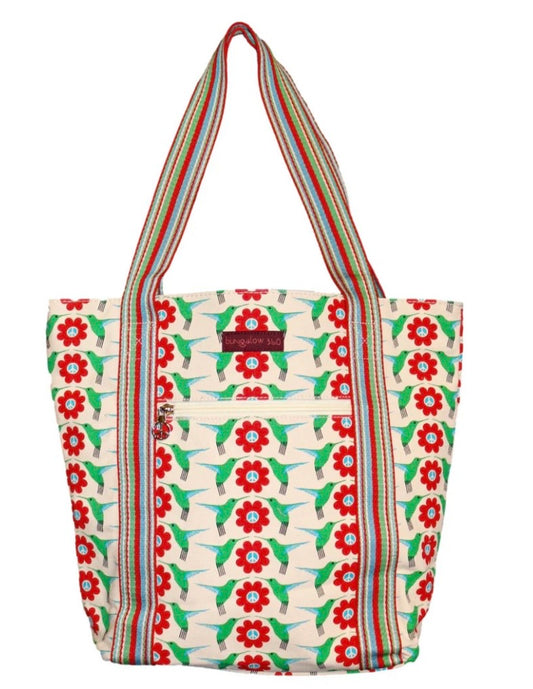 Bungalow360 Striped Tote "Hummingbird"