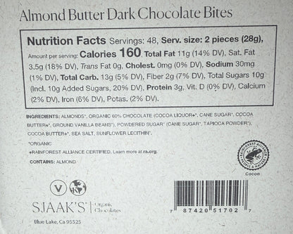 Sjaak's - Almond Butter Dark Chocolate Bite