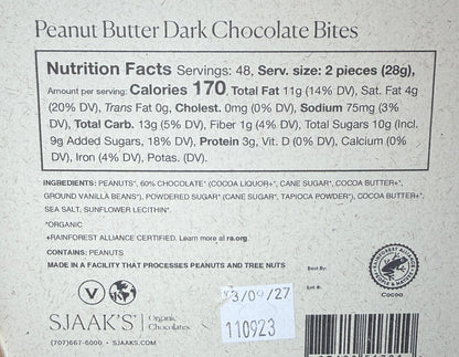 Sjaak's - Peanut Butter Dark Chocolate Bite