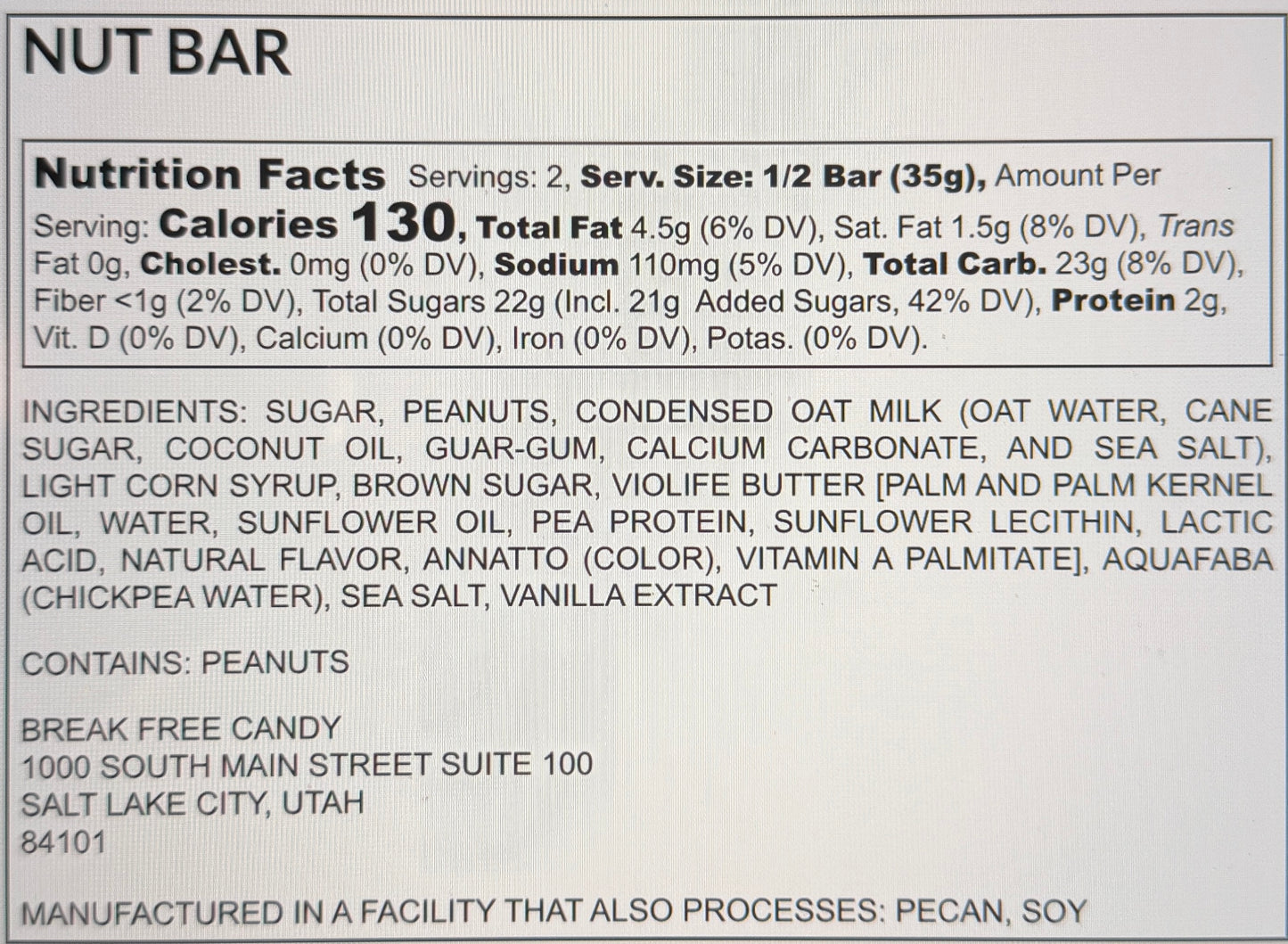 Break Free - Nut Bar