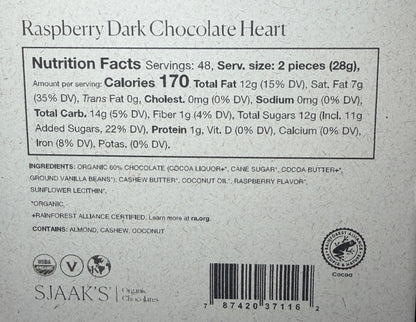 Sjaak's - Raspberry Dark Chocolate Hearts
