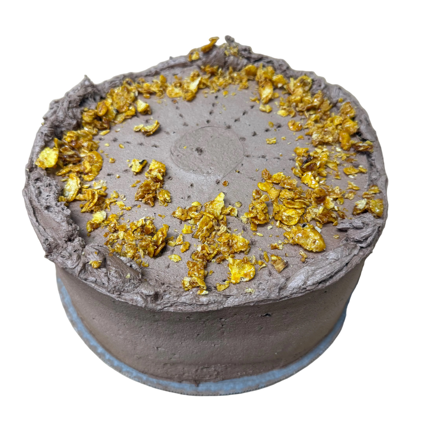 222 Pastry Cake Slice - Grandmas Favorite - Yellow Cake with Chocolate Buttercream & Candied Cornflakes