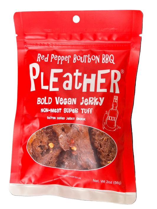 Pleather Bold Vegan Jerky Red Pepper Bourbon BBQ