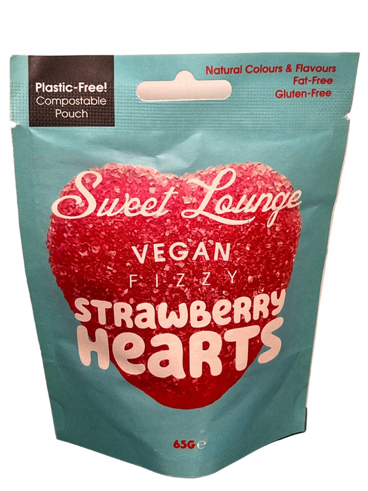 Sweet Lounge Fizzy Strawberry Hearts 65g