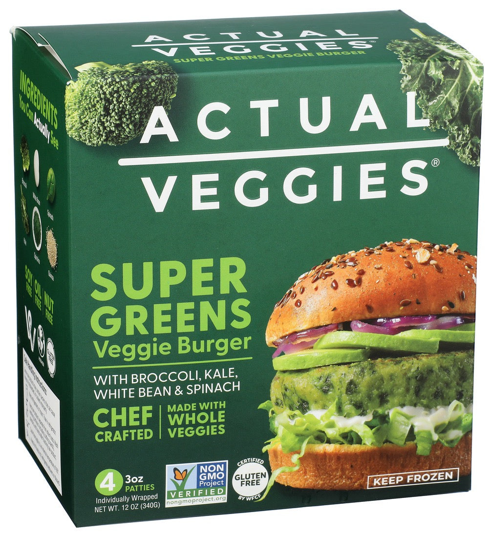 Actual Veggies Super Greens Veggie Burger 4pk