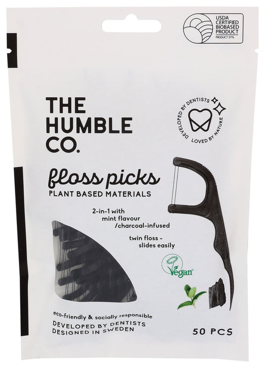 The Humble Co. Charcoal Floss Picks
