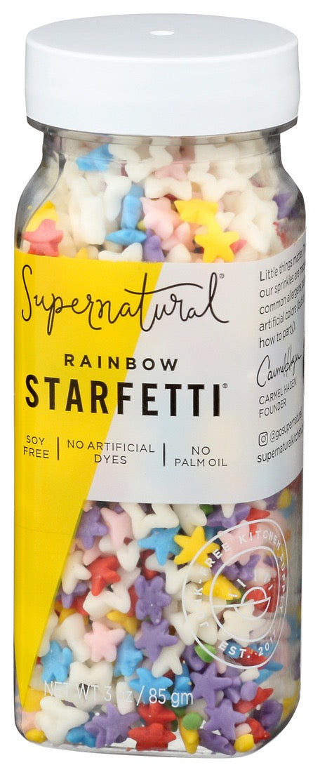 Supernatural - Dye-Free Rainbow Starfetti Sprinkles, 3oz