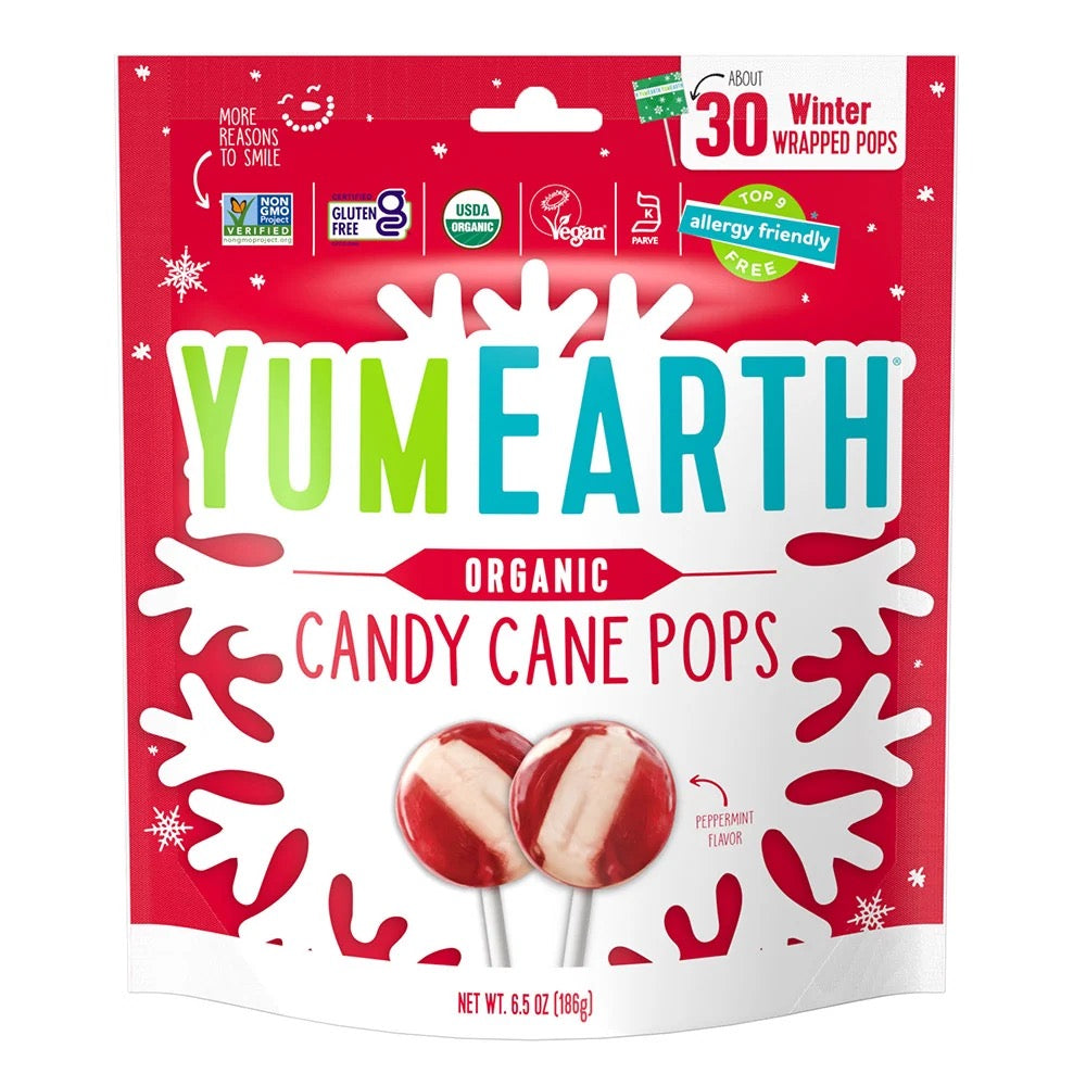 YumEarth - Candy Cane Pops 30 pk