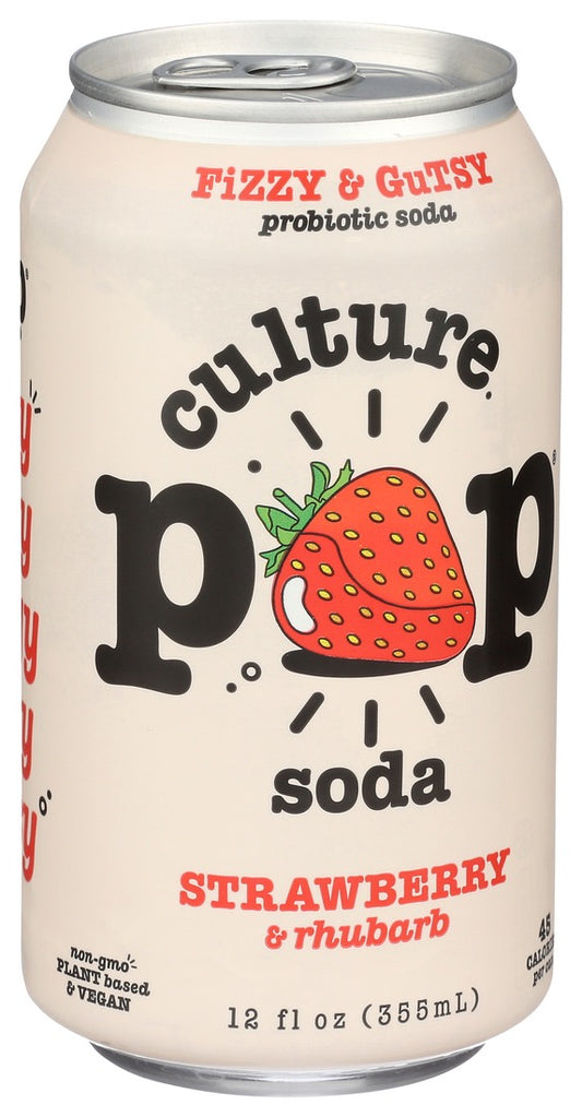 Culture Pop Soda - Strawberry & Rhubarb Probiotic Soda