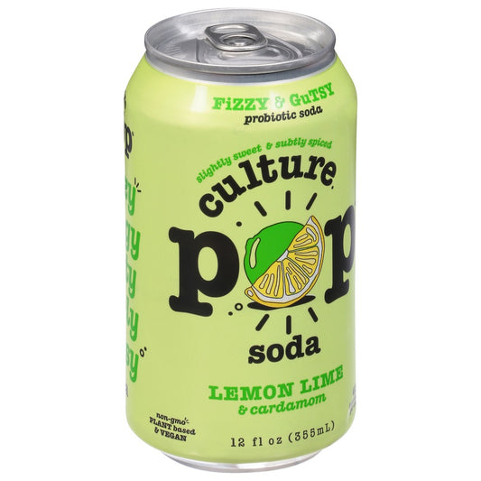 Culture Pop Soda - Lemon Lime & Cardamom Probiotic Soda