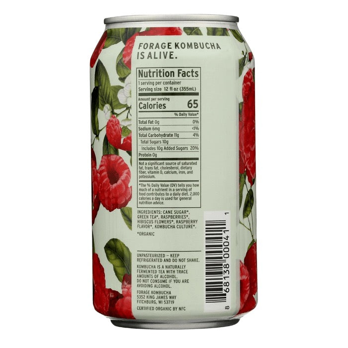 Forage Kombucha Raspberry