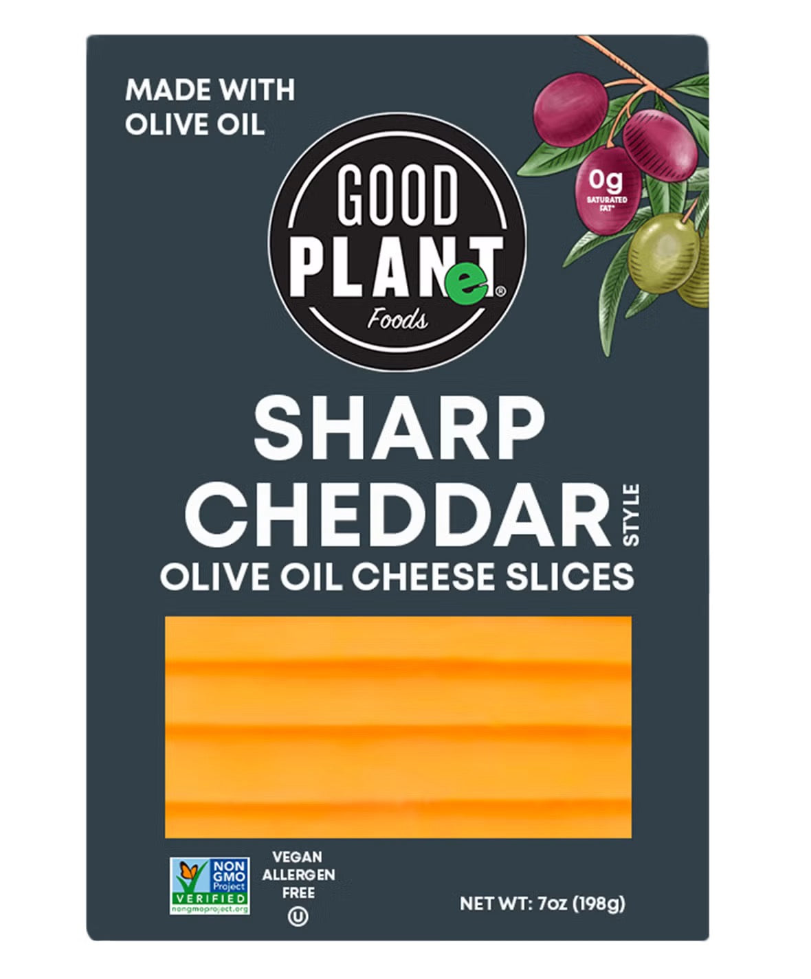 Good Planet Foods Sharp Cheddar Olive Oil Cheese Slices