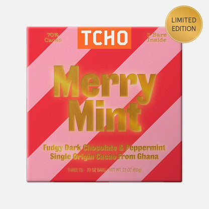 TCHO - Merry Mint Dark Chocolate: 3 Pack