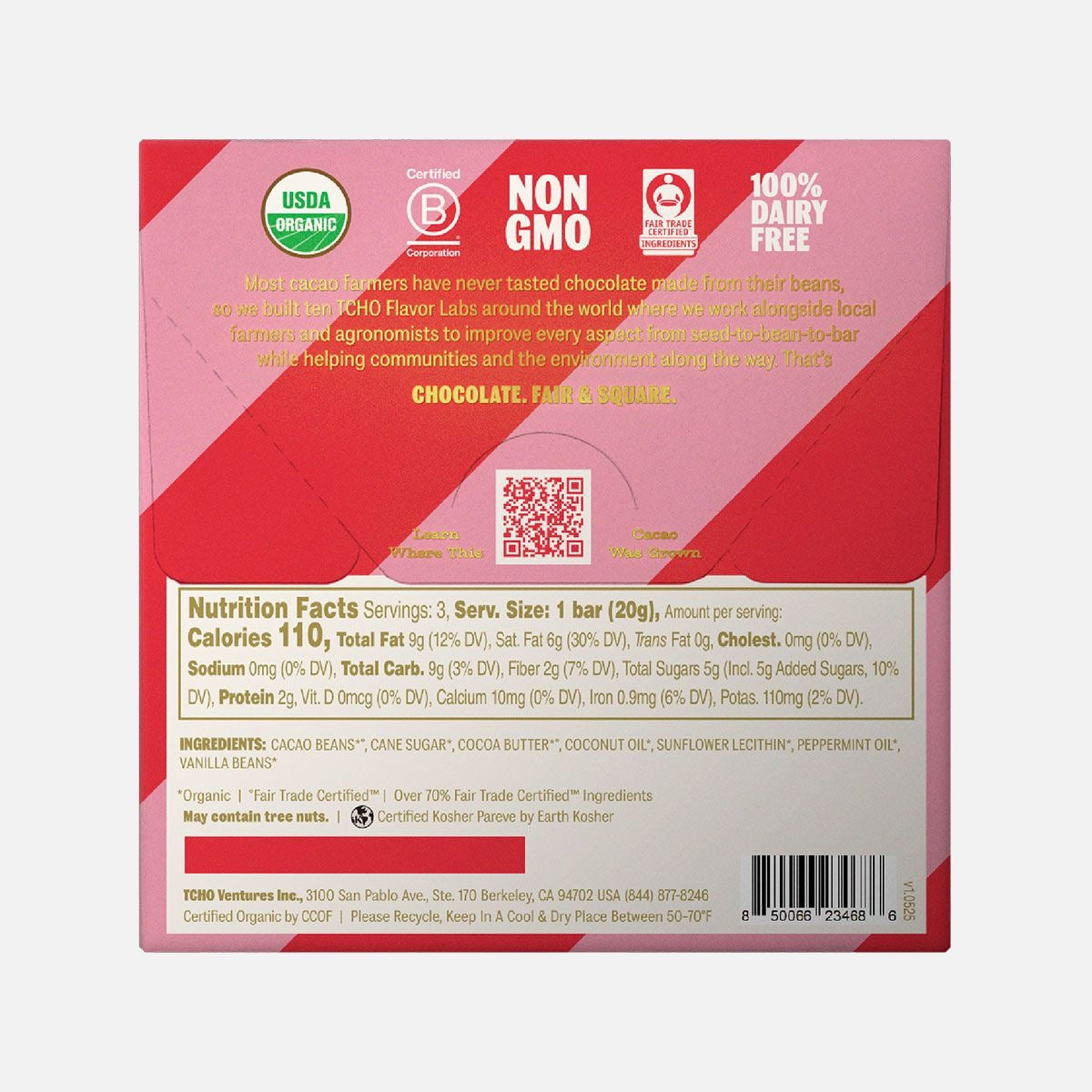TCHO - Merry Mint Dark Chocolate: 3 Pack