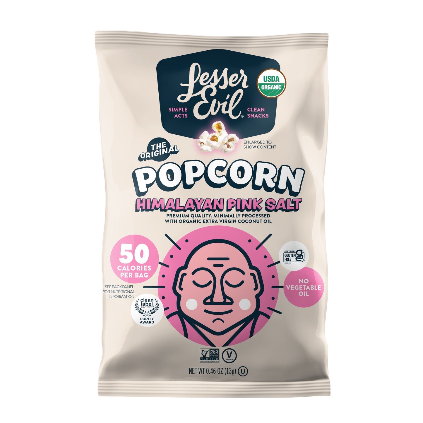 Lesser Evil Popcorn Himalayan Pink Salt .46oz