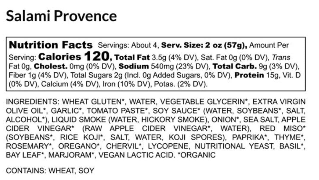Renegade Artisan Vegan Salami - Provence