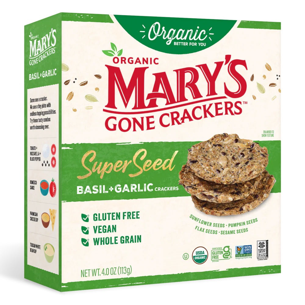 Mary's Gone Crackers - Super Seed Basil + Garlic