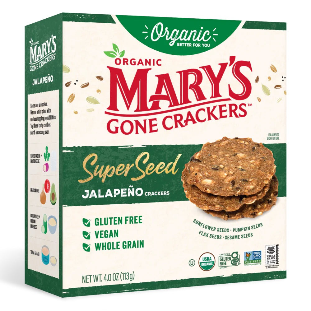 Mary's Gone Crackers Super Seed Jalapeño Crackers