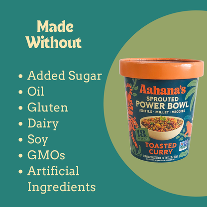 Aahana's Naturals - Toasted Curry - Sprouted Power Bowl - Vegan, Gluten-Free