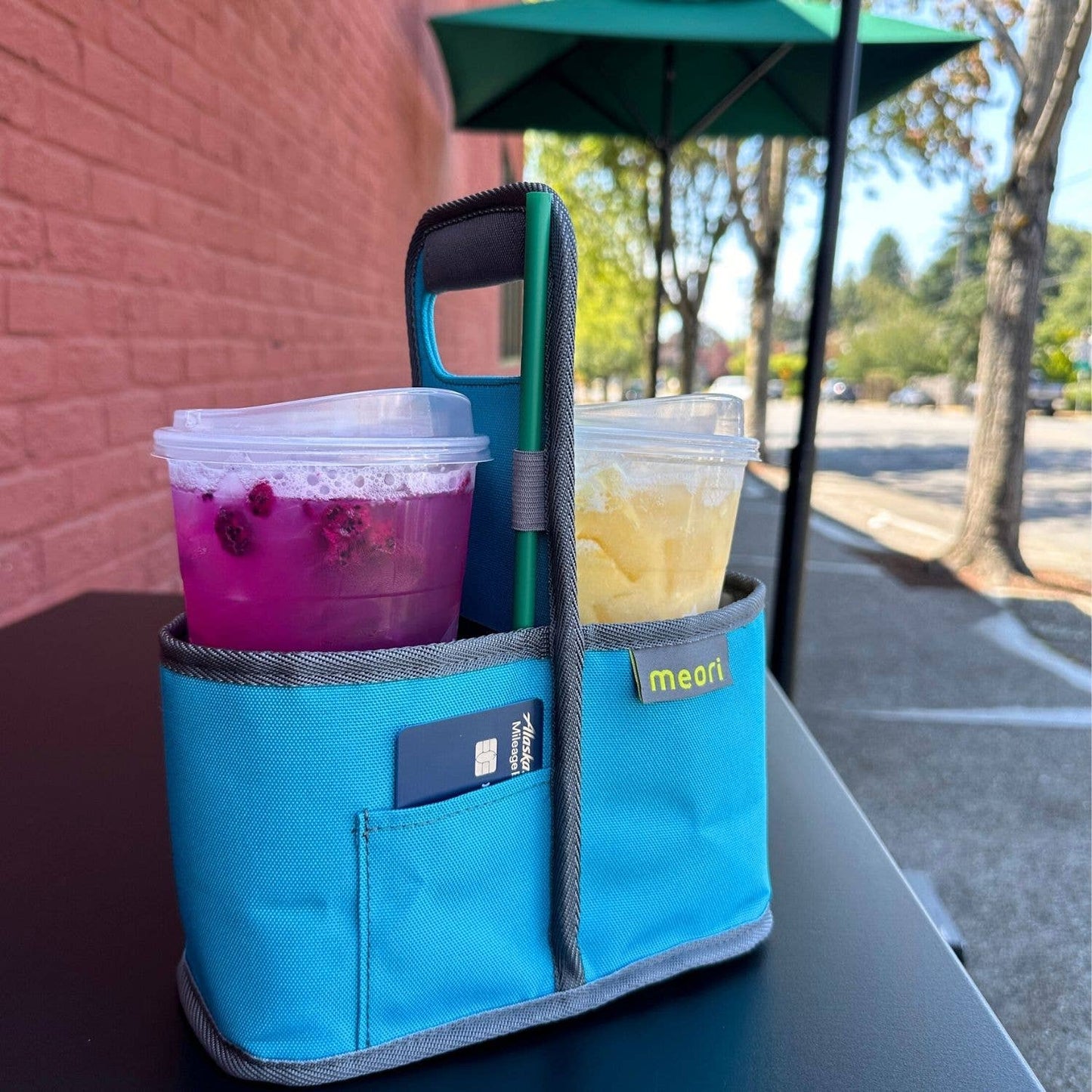 meori Inc - Reusable 2-Cup Drink Caddy: Azure Blue
