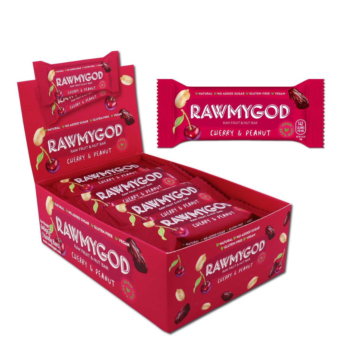 Wilton Mettler LLC - RAWMYGOD Raw Fruit and Nut Bar - Cherry & Peanut