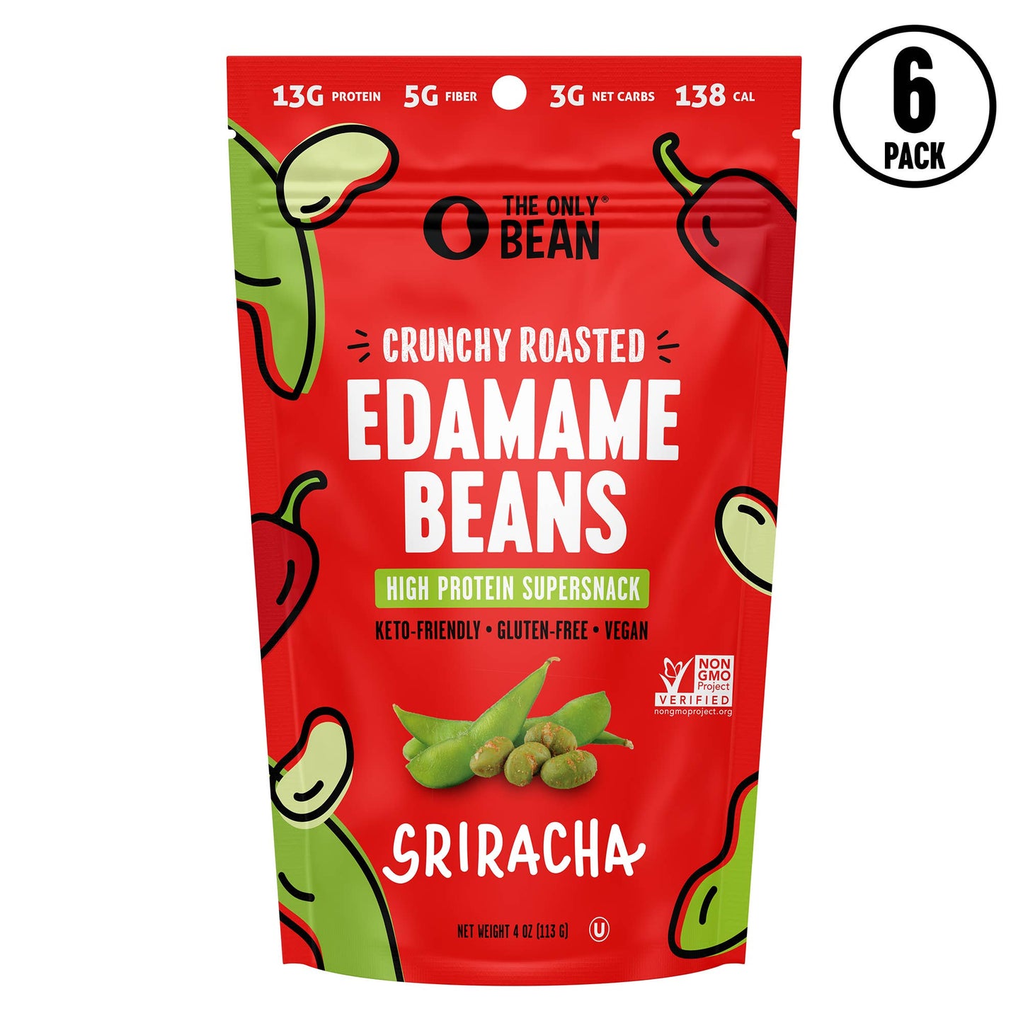 The Only Bean - Crunchy Roasted Edamame Sriracha - 4oz