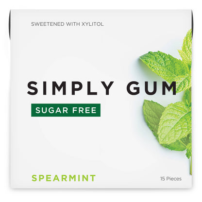 Simply Gum - Sugar Free Spearmint Gum - Natural + Plastic-Free