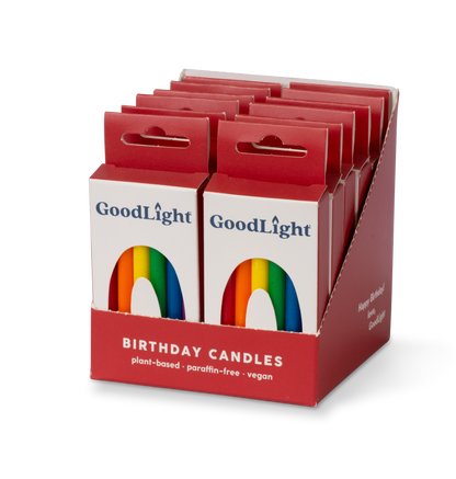 GoodLight Natural Candles - Vegan Birthday Candles | 12-Count Box: Pastel