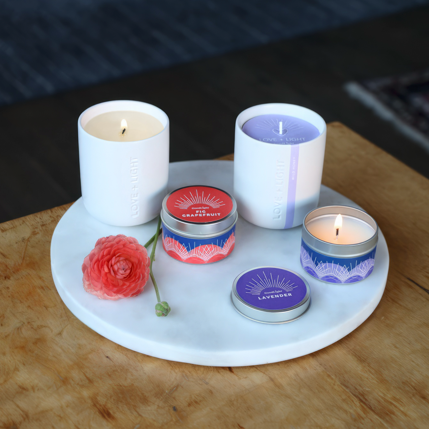 GoodLight Natural Candles - Scented Candle: Rose Patchouli 2oz
