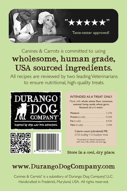 Durango Dog Co - CANINES & CARROTS Vegan Dog Treats - Peanut Butter & Carob
