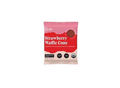 Raaka - Dipped Strawberry White Chocolate Waffle Cone Bar