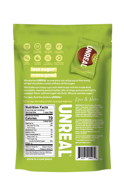 UNREAL - Dark Chocolate Crispy Quinoa Peanut Butter Cups