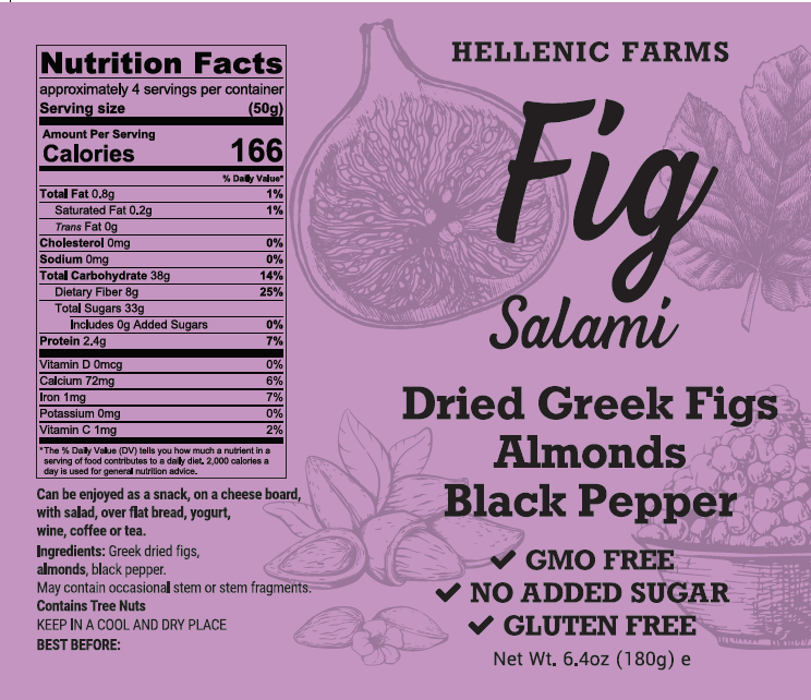 Gourmet Food Solutions - Fig Salami - Almond & Black Pepper