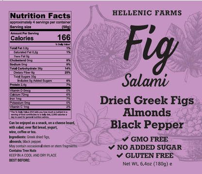 Gourmet Food Solutions - Fig Salami - Almond & Black Pepper