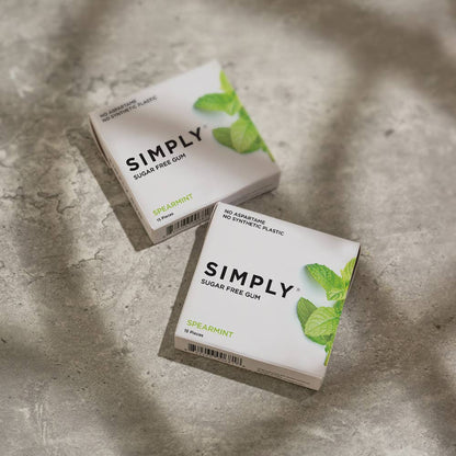 Simply Gum - Sugar Free Spearmint Gum - Natural + Plastic-Free