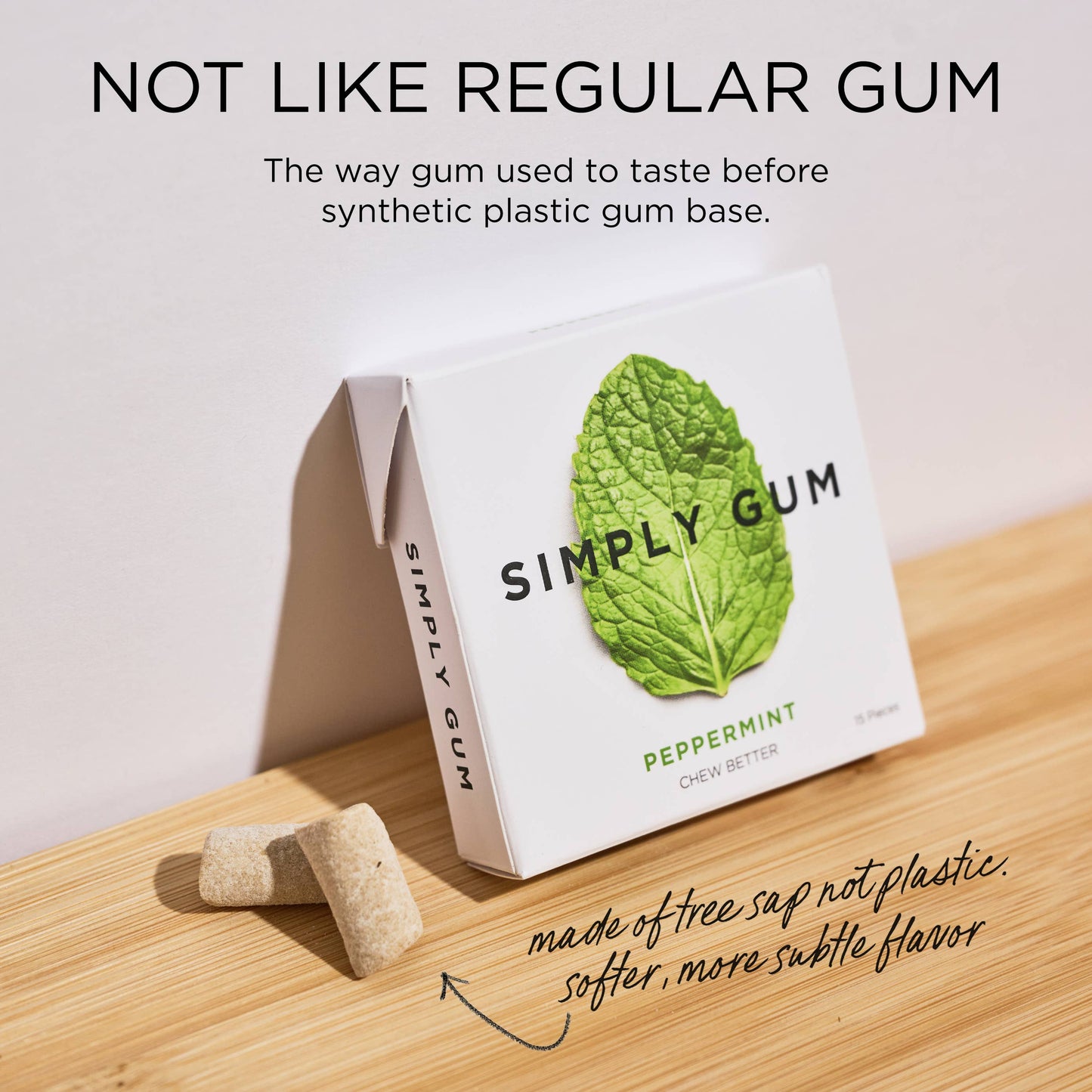 Simply Gum - Peppermint Chewing Gum - Natural + Plastic-Free