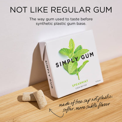 Simply Gum - Spearmint Chewing Gum - Natural + Plastic-Free
