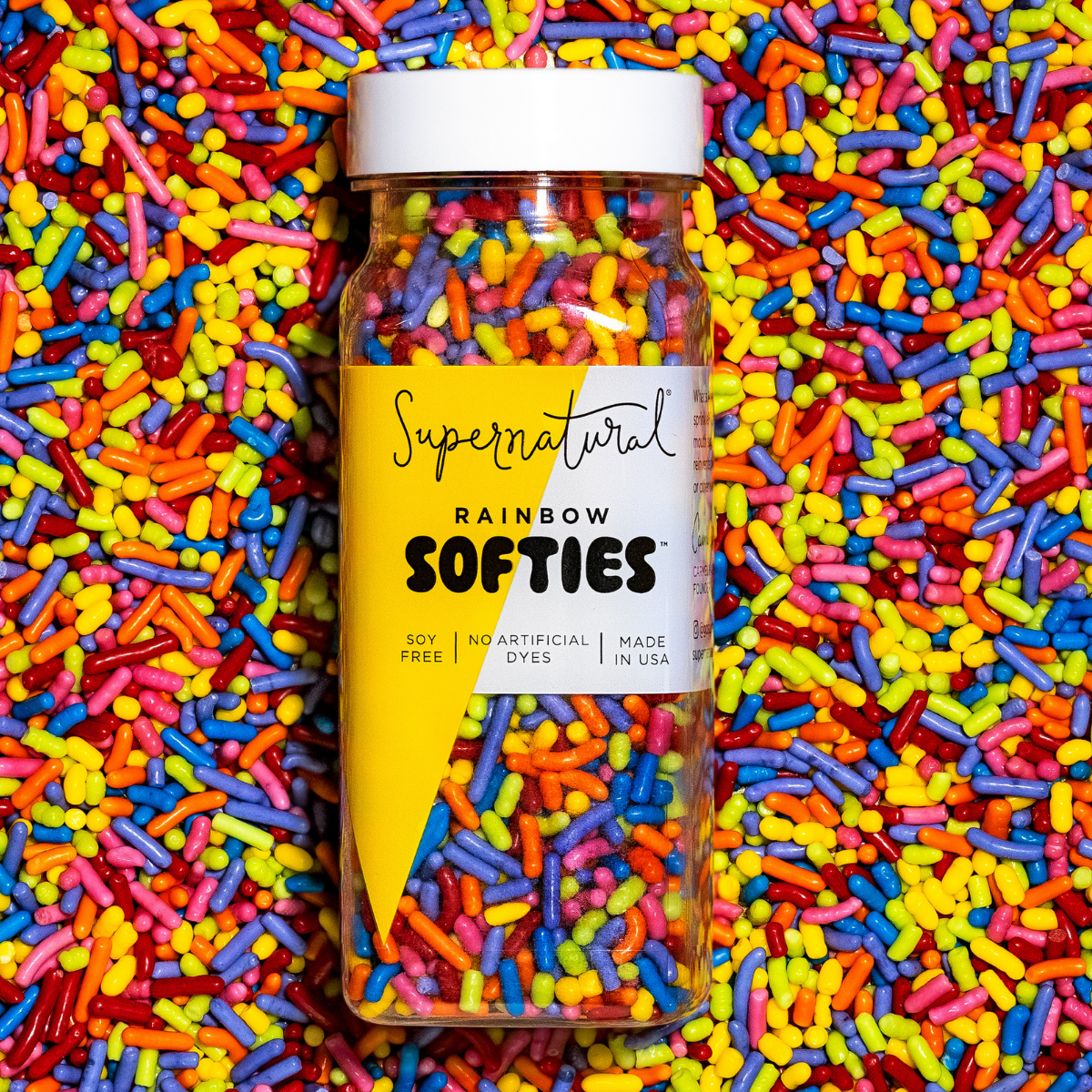 Supernatural - Dye-Free Rainbow Softies Sprinkles, 3oz