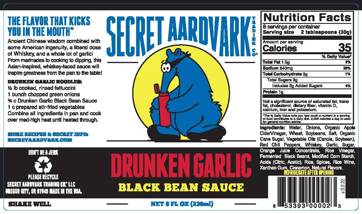 Secret Aardvark- Drunken Garlic Black Bean Sauce