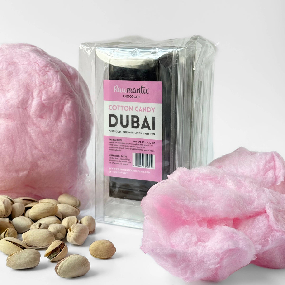 Rawmanticchocolate - Cotton Candy Dubai Chocolate Bar