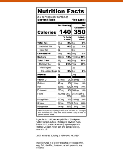 Chaotic Good Tempeh - Buffalo Tempeh Jerky 2.5 oz