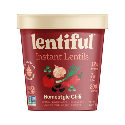 Lentiful - Homestyle Chili Instant Lentils 8-Pack