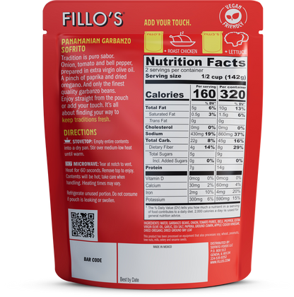 FILLO'S - Panamanian Garbanzos, Ready-to-Eat