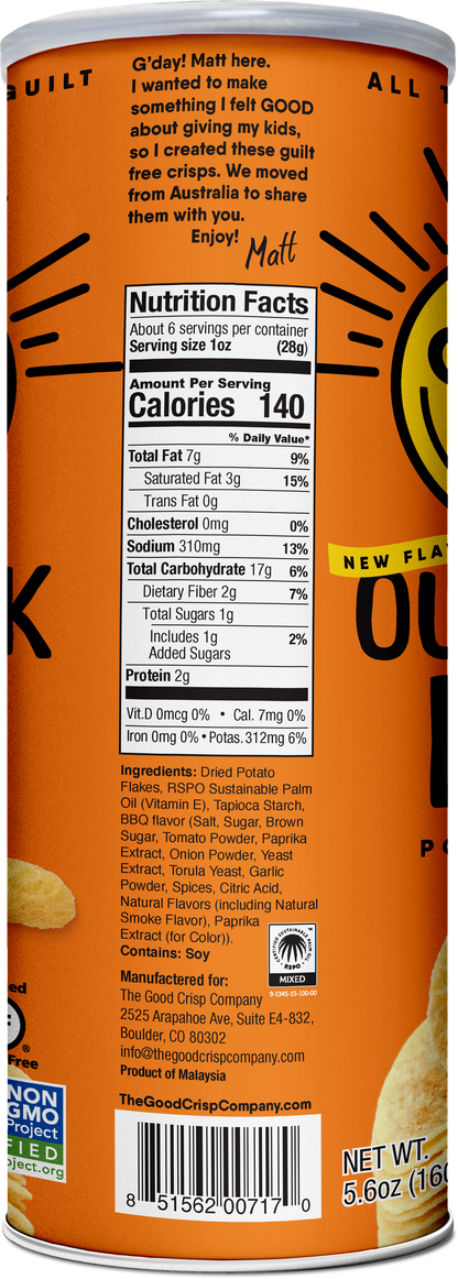 The Good Crisp Company - Outback BBQ Chips - 5.6oz Cans
